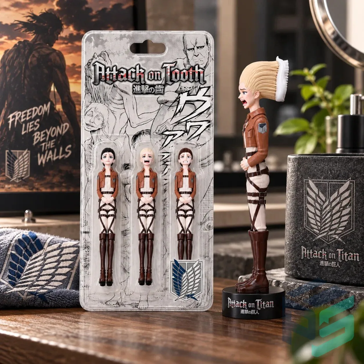 Attack on Titan Parody Toothbrush Set