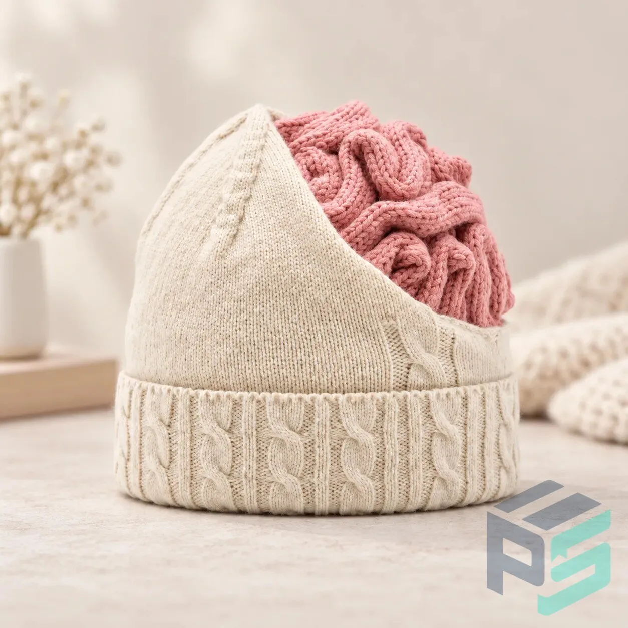 Exposed Brain Knitted Beanie Hat 9 Exposed Brain Knitted Beanie Hat detailed product view