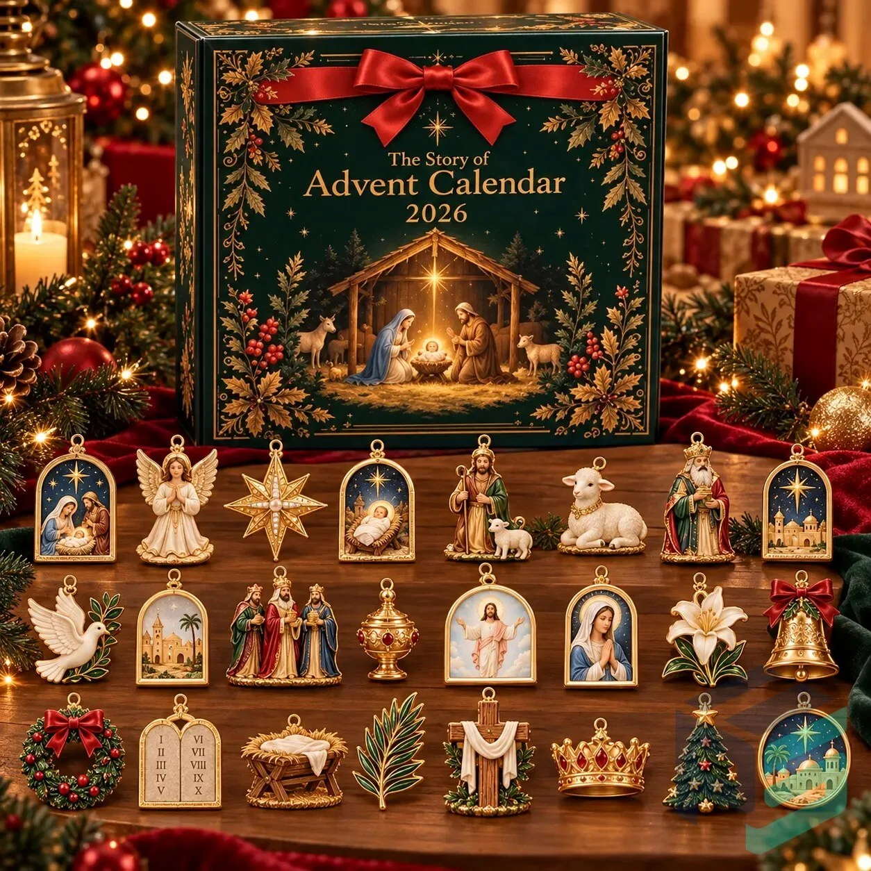 2026 Story of Christmas Advent Calendar – Christian Nativity Hanging Ornaments