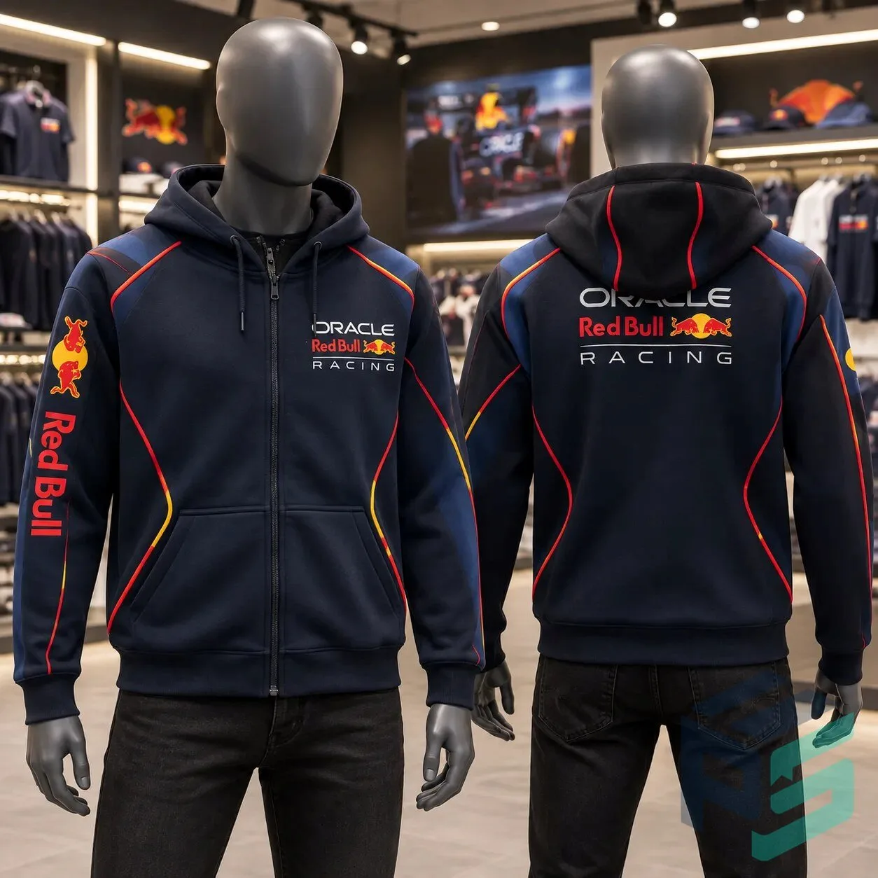 Oracle Red Bull Racing F1 Full Zip Hoodie Shirt 9 Oracle Red Bull Racing F1 Full Zip Hoodie Shirt product view