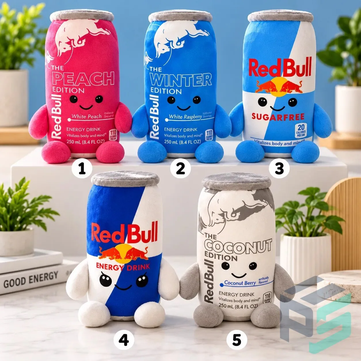 Red Bull Energy Drink Can Plushie Stuffed Toy 2026